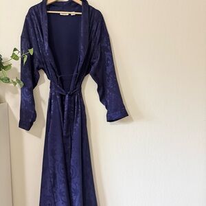 Victoria's Secret Royal Purple Jacquard Satin Robe - M/L